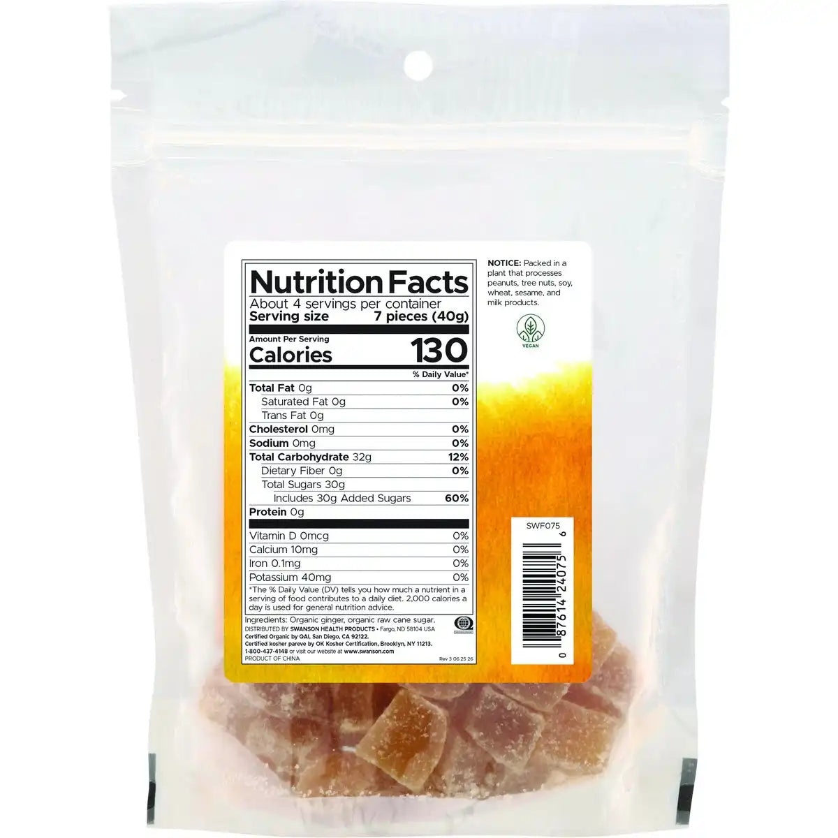 Certified Organic Crystallized Ginger