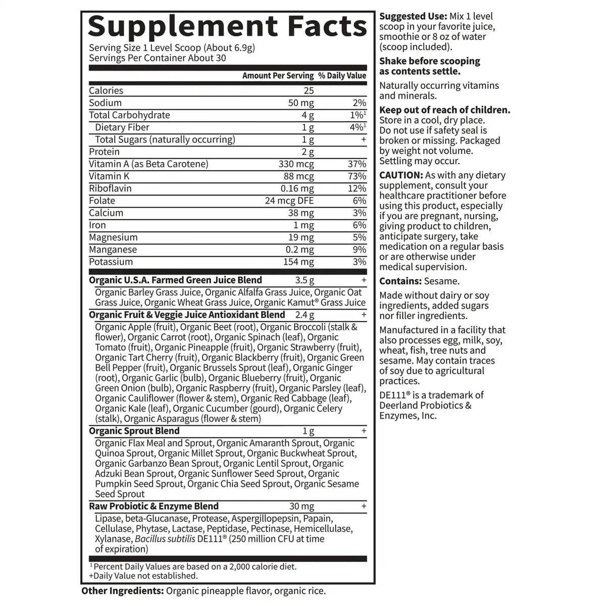 Raw Organic Perfect Food Green Superfood - Original