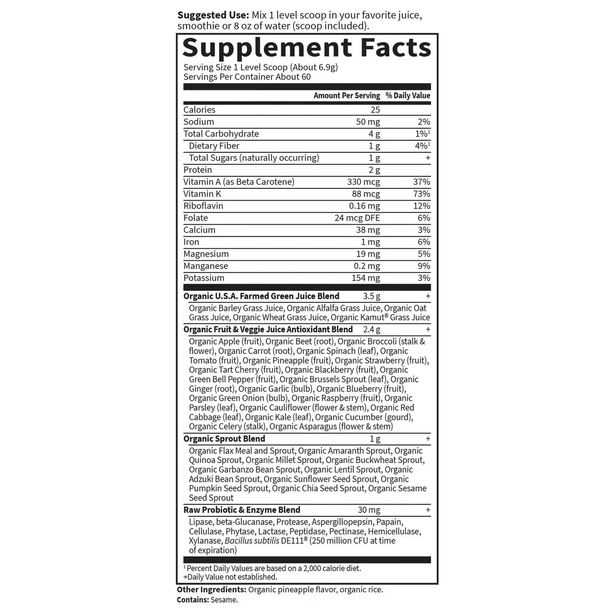 Raw Organic Perfect Food Green Superfood - Original