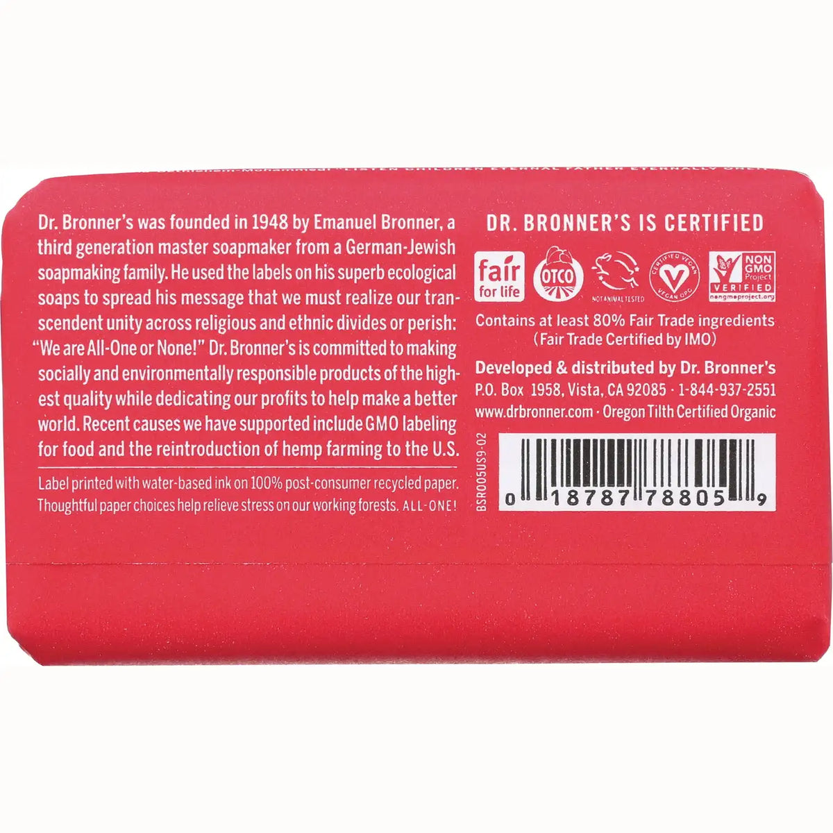 All-One Hemp Rose Pure-Castile Bar Soap