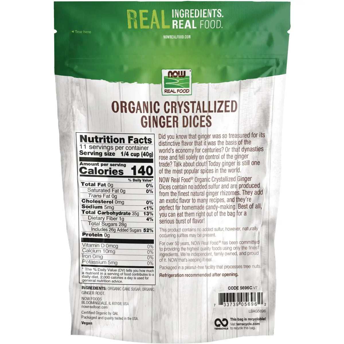 Organic Crystallized Ginger Dices
