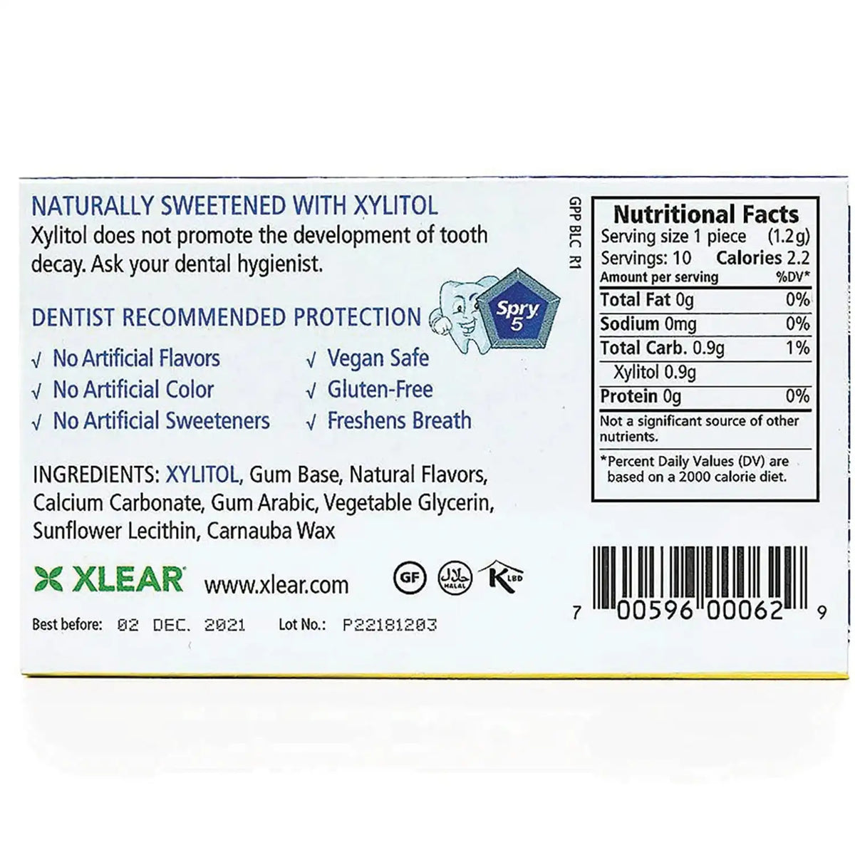 Spry Sugar-Free Gum - Natural Peppermint