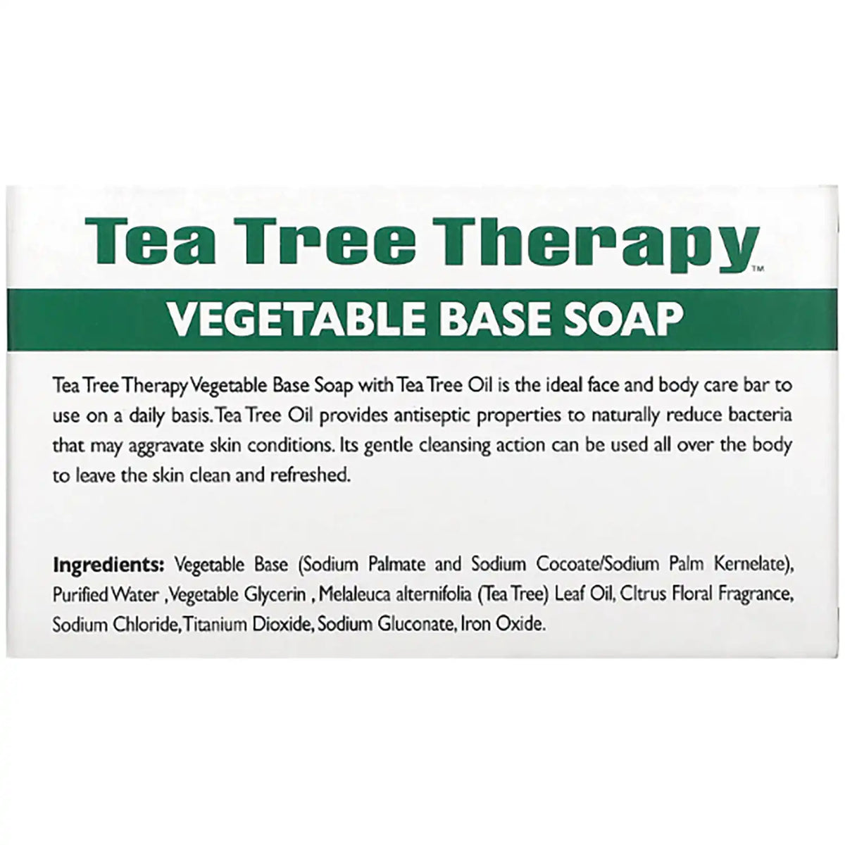 Vegetable Base Soap Bar with Tea Tree Oil