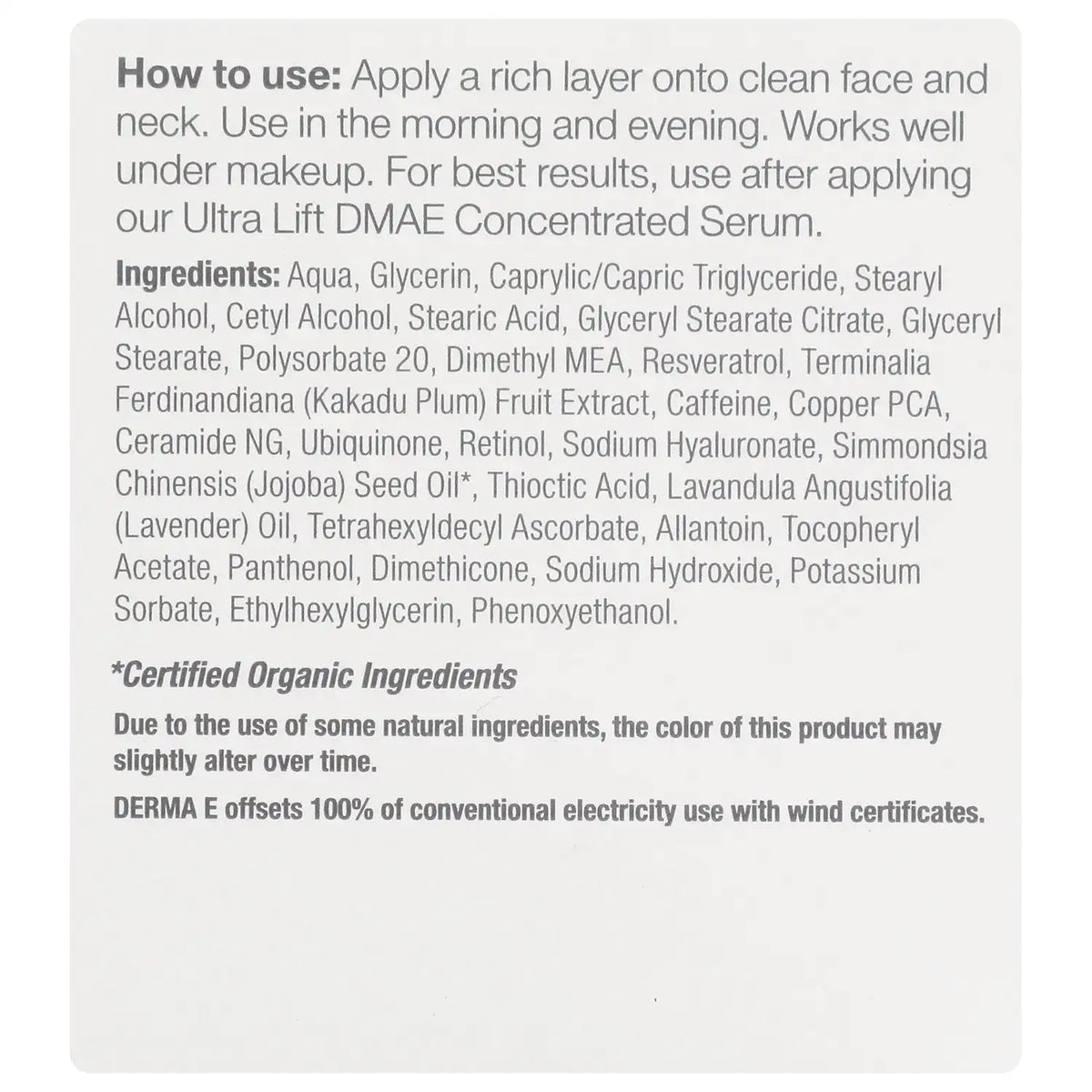 Ultra Lift Firming DMAE Moisturizer