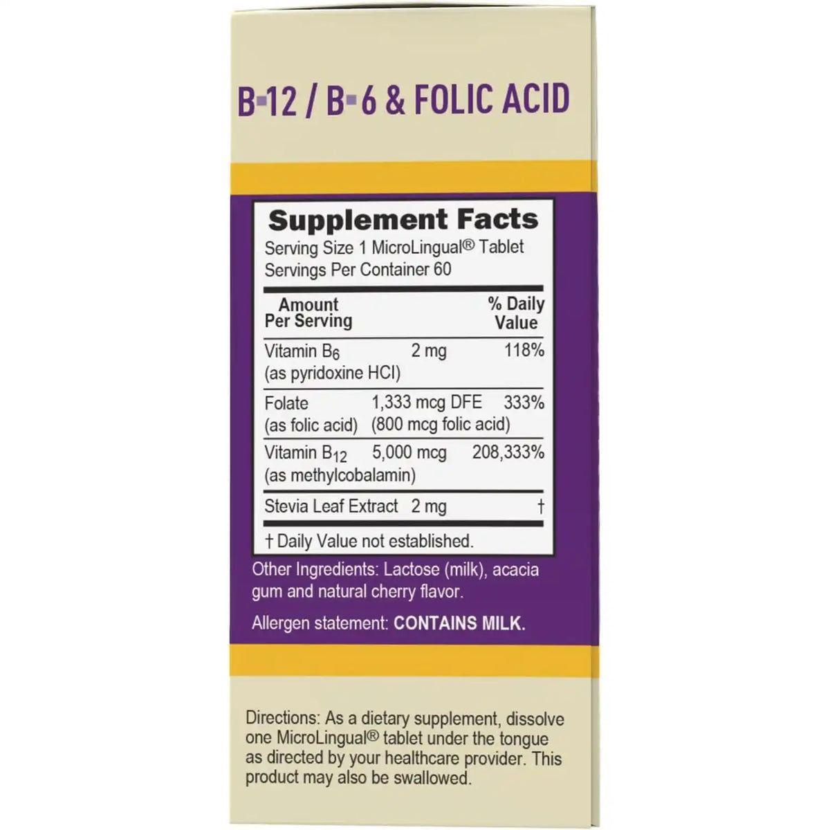 B-12 Methylcobalamin with B-6 & Folic Acid